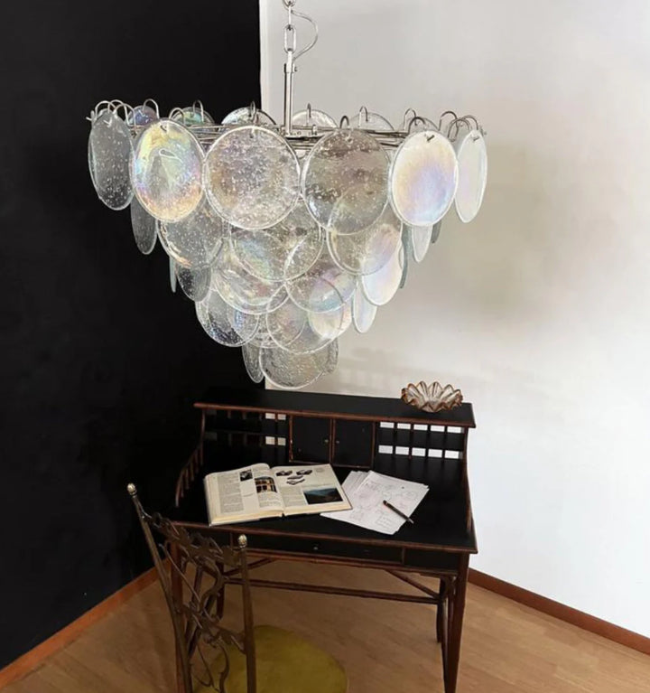 MURANO DISC IRIDESCENT CHANDELIER