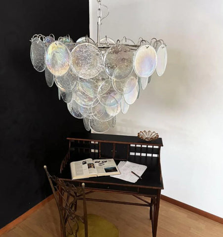 MURANO DISC IRIDESCENT CHANDELIER