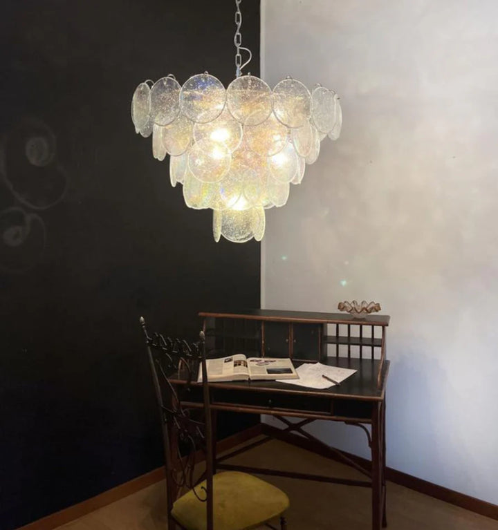 MURANO DISC IRIDESCENT CHANDELIER