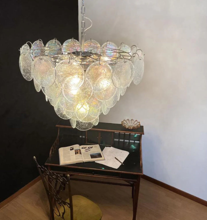 MURANO DISC IRIDESCENT CHANDELIER