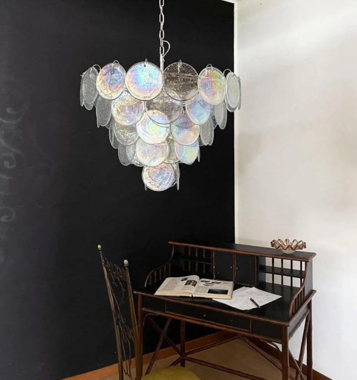 MURANO DISC IRIDESCENT CHANDELIER