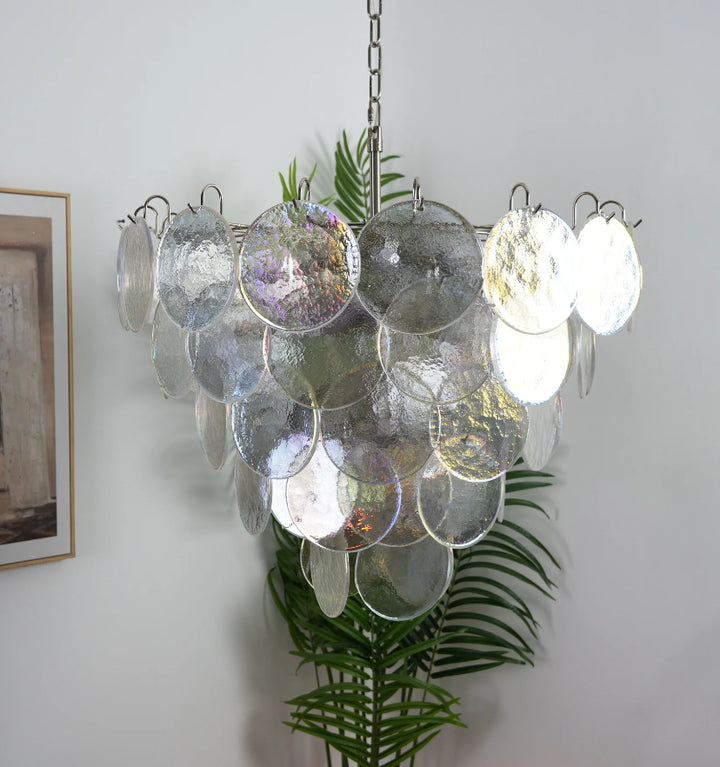 MURANO DISC IRIDESCENT CHANDELIER