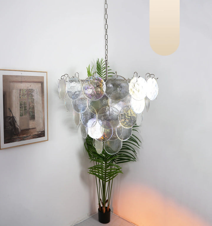 MURANO DISC IRIDESCENT CHANDELIER