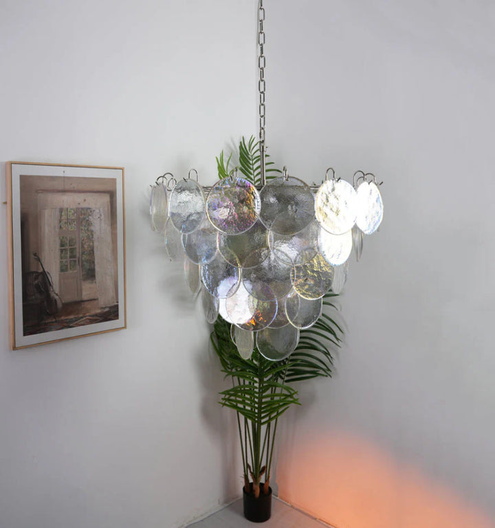 MURANO DISC IRIDESCENT CHANDELIER