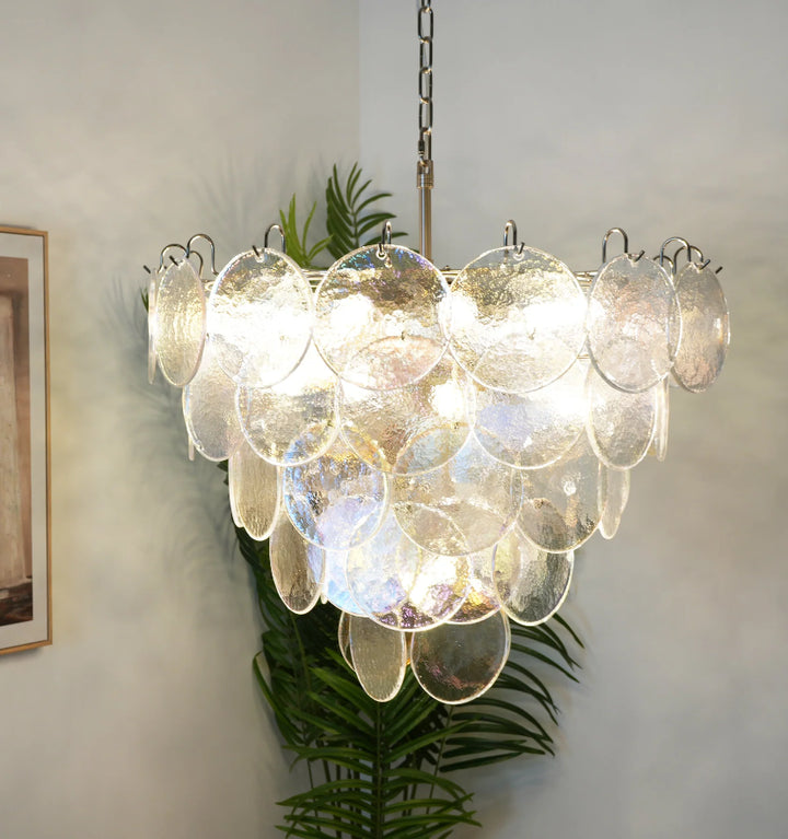 MURANO DISC IRIDESCENT CHANDELIER