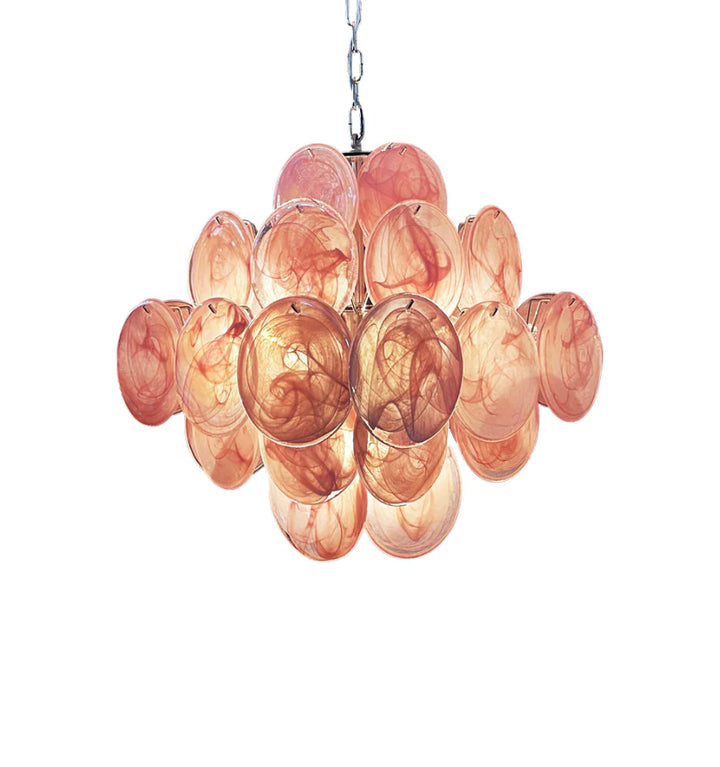 MURANO PINK DISKS CHANDELIER