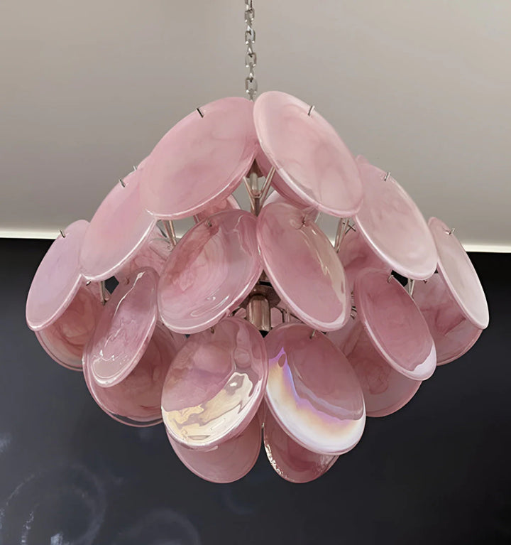 MURANO PINK DISKS CHANDELIER