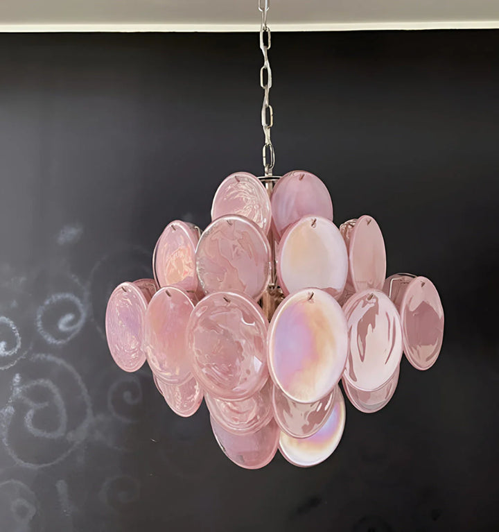 MURANO PINK DISKS CHANDELIER