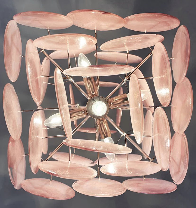 MURANO PINK DISKS CHANDELIER