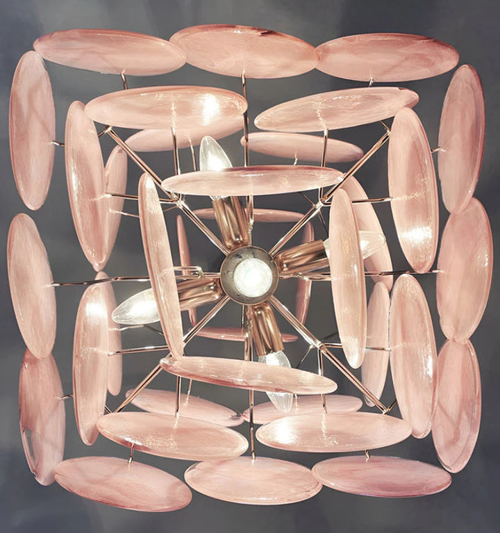 MURANO PINK DISKS CHANDELIER