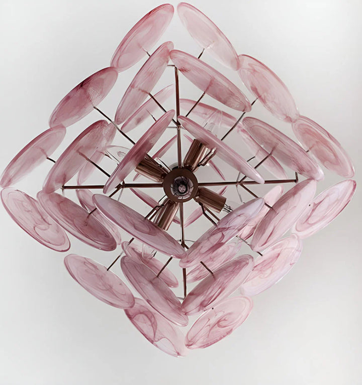 MURANO PINK DISKS CHANDELIER