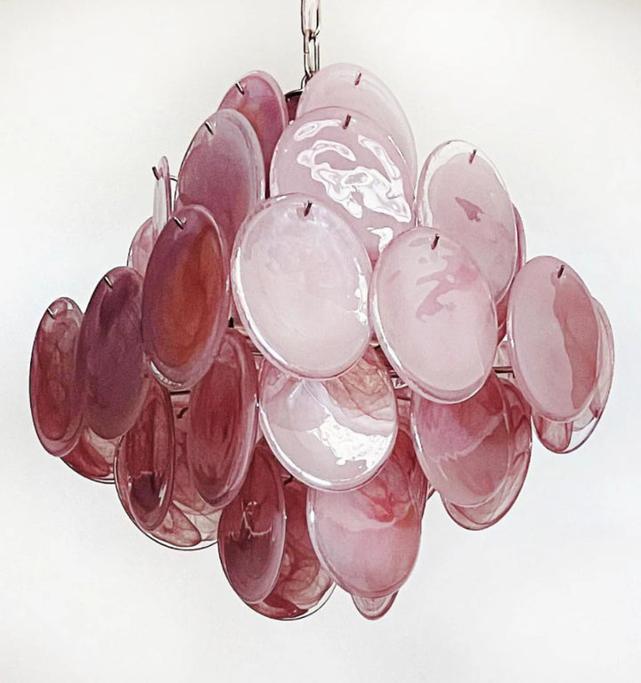 MURANO PINK DISKS CHANDELIER