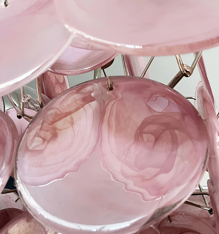 MURANO PINK DISKS CHANDELIER