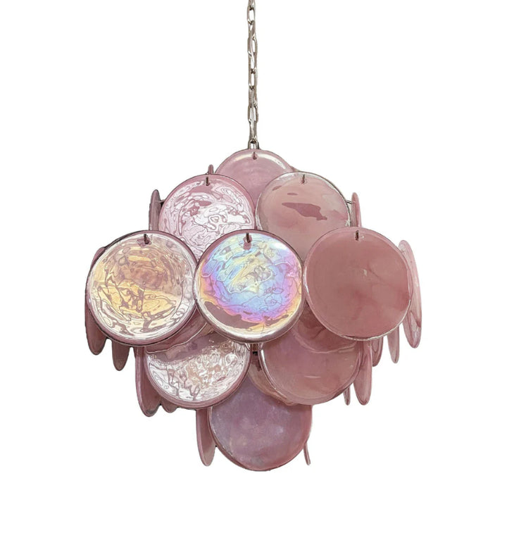 MURANO PINK DISKS CHANDELIER