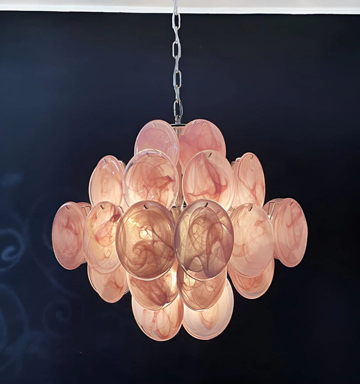 MURANO PINK DISKS CHANDELIER