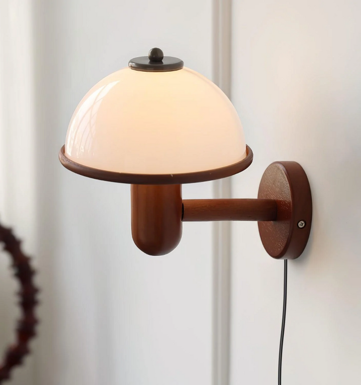 Mushroom Wood Wall Lamp