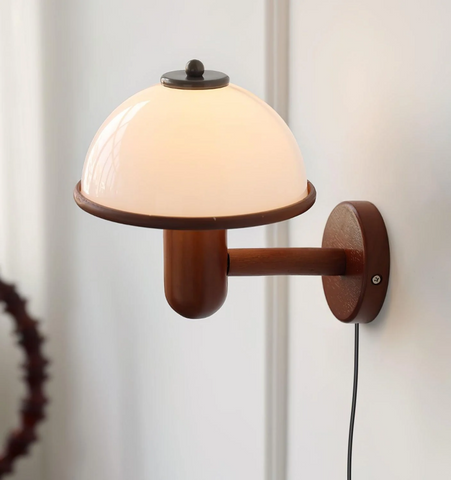 Mushroom Wood Wall Lamp