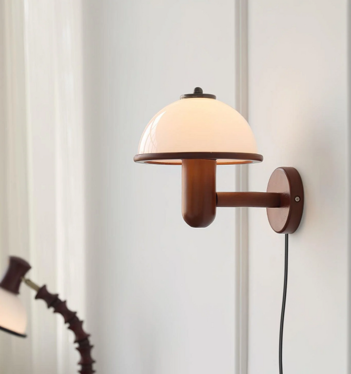 Mushroom Wood Wall Lamp