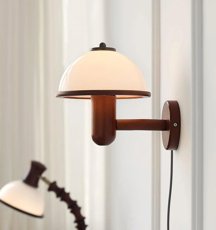 Mushroom Wood Wall Lamp