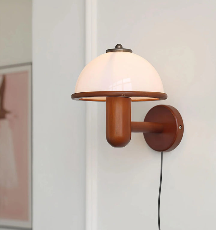 Mushroom Wood Wall Lamp