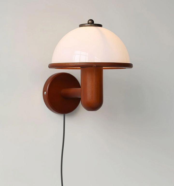 Mushroom Wood Wall Lamp
