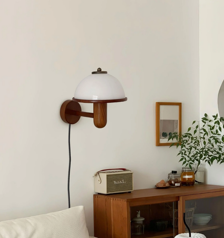 Mushroom Wood Wall Lamp