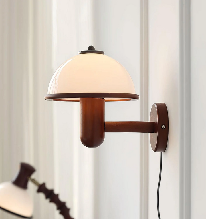 Mushroom Wood Wall Lamp