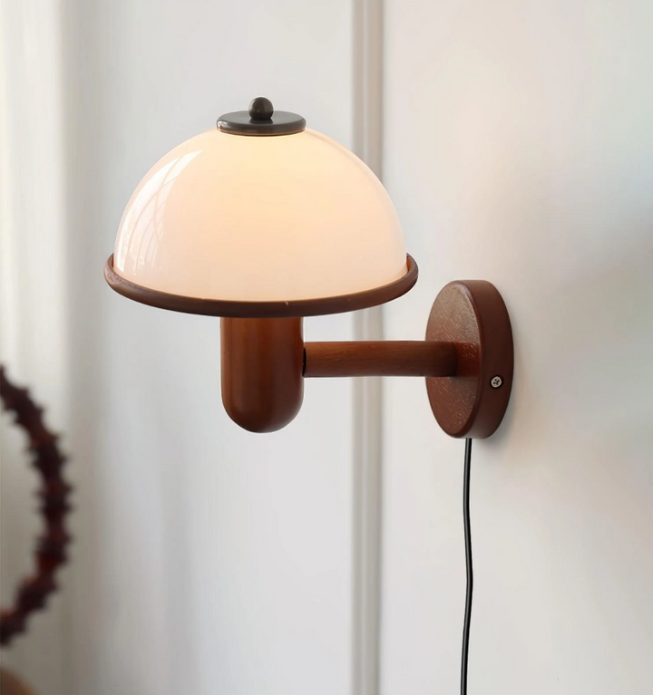 Mushroom Wood Wall Lamp