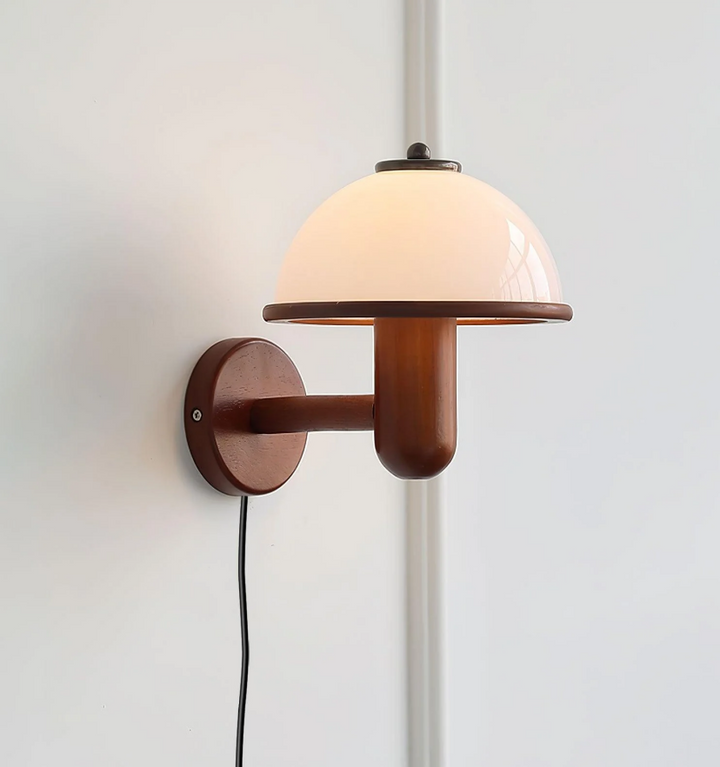 Mushroom Wood Wall Lamp