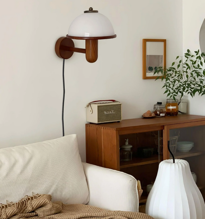 Mushroom Wood Wall Lamp