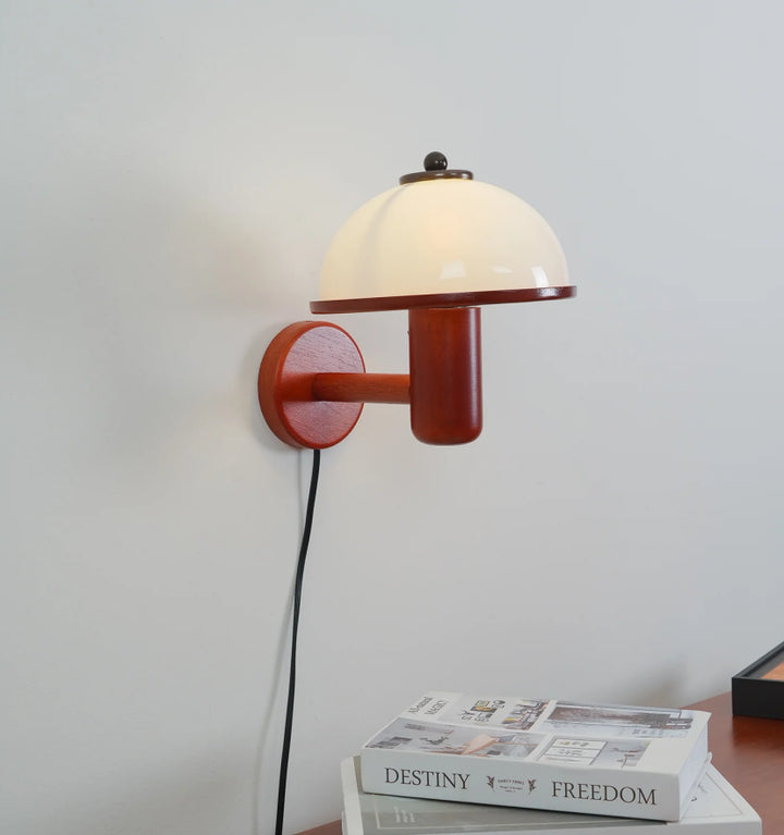 Mushroom Wood Wall Lamp