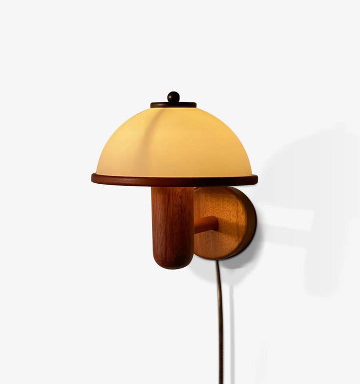 Mushroom Wood Wall Lamp