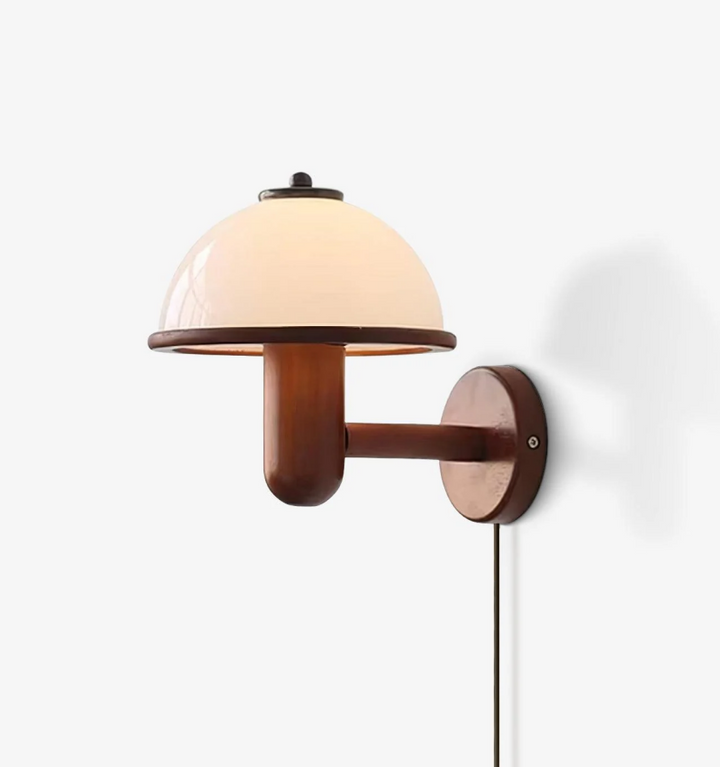 Mushroom Wood Wall Lamp