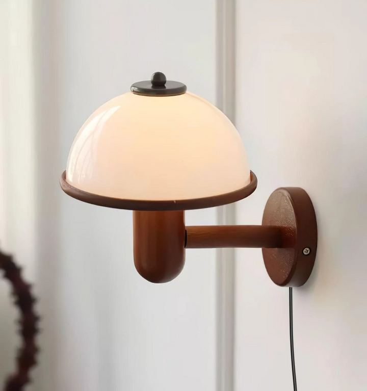 Mushroom Wood Wall Lamp