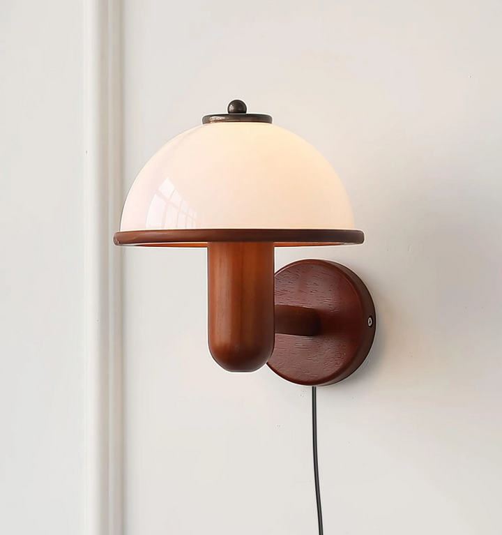 Mushroom Wood Wall Lamp