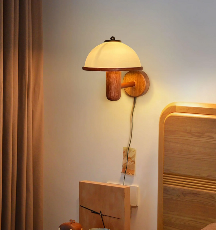 Mushroom Wood Wall Lamp