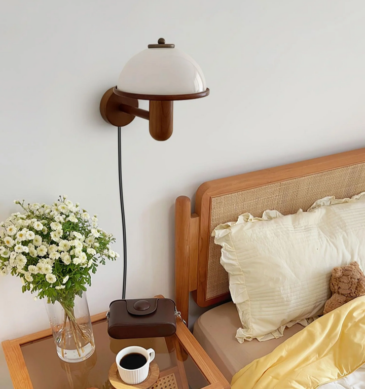 Mushroom Wood Wall Lamp