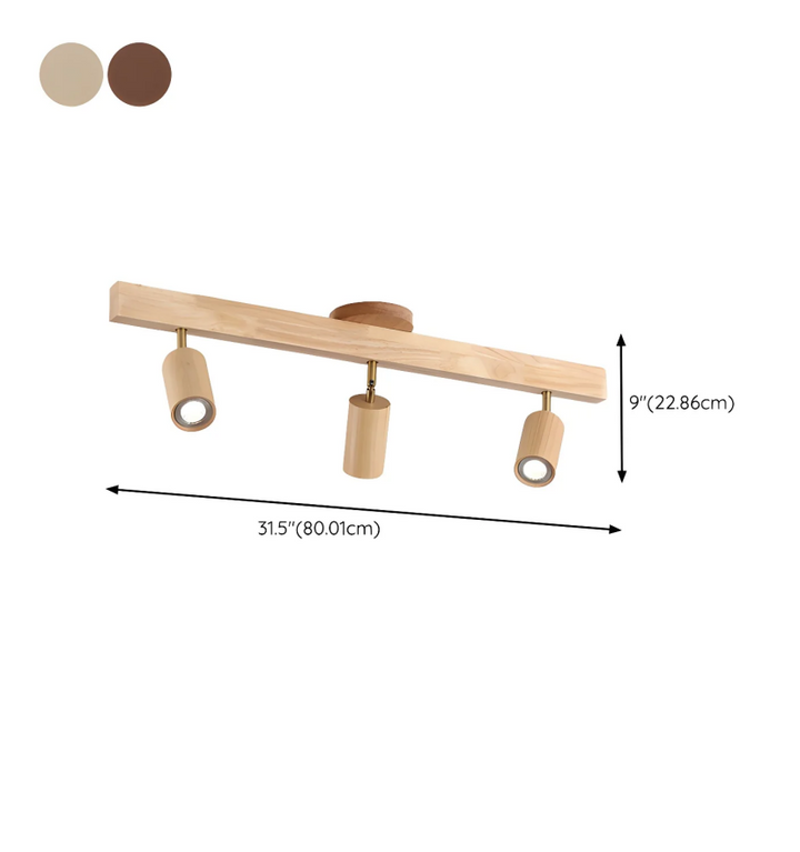 Natural Wood Beam Spotlight Light