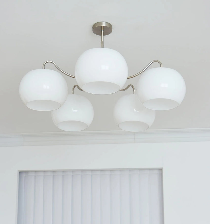 Nickel Glass Persimmon Chandelier