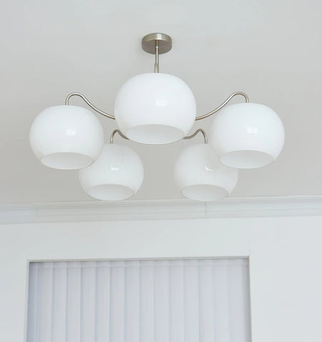 Nickel Glass Persimmon Chandelier