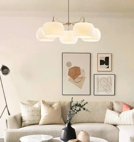 Nickel Glass Persimmon Chandelier