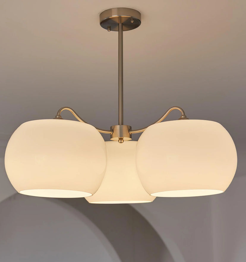 Nickel Glass Persimmon Chandelier