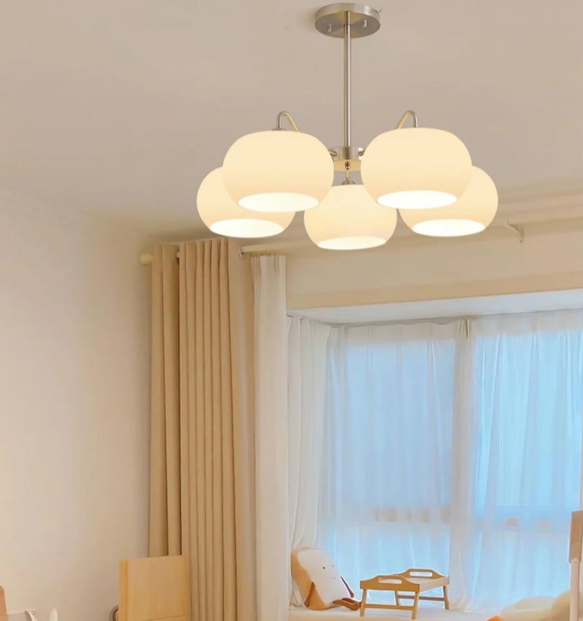 Nickel Glass Persimmon Chandelier