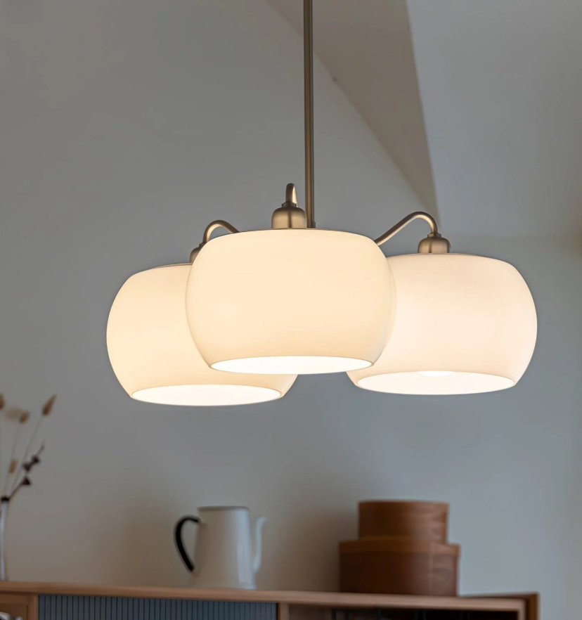 Nickel Glass Persimmon Chandelier