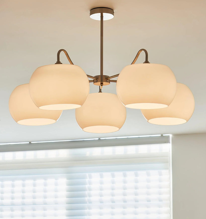 Nickel Glass Persimmon Chandelier