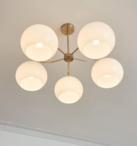 Nickel Glass Persimmon Chandelier