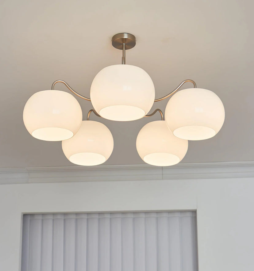 Nickel Glass Persimmon Chandelier