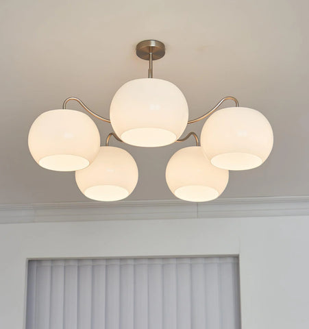 Nickel Glass Persimmon Chandelier