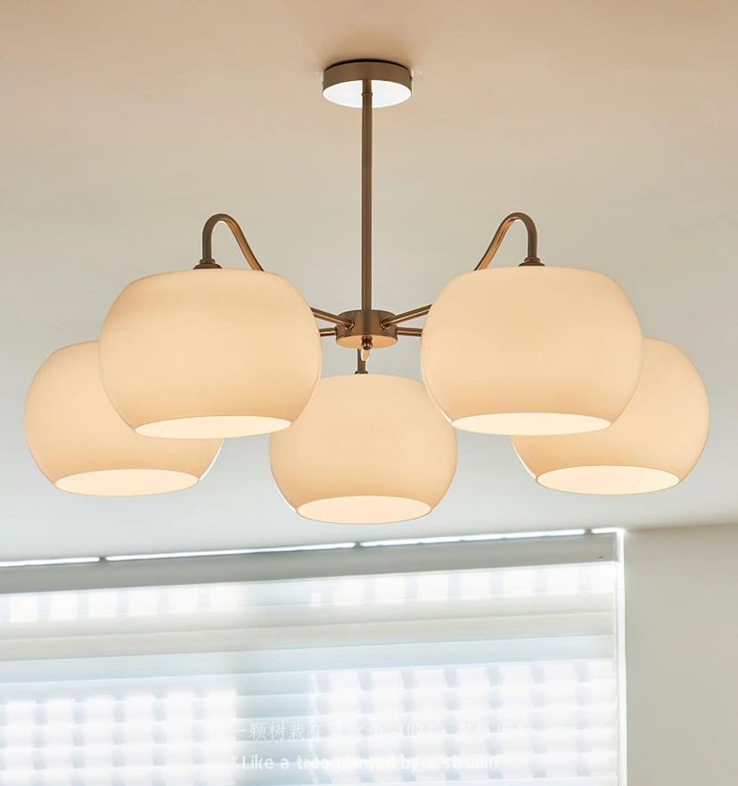 Nickel Glass Persimmon Chandelier