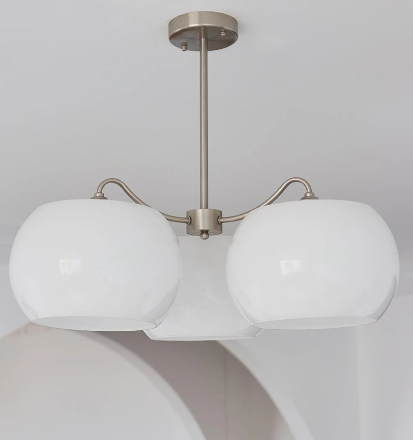 Nickel Glass Persimmon Chandelier